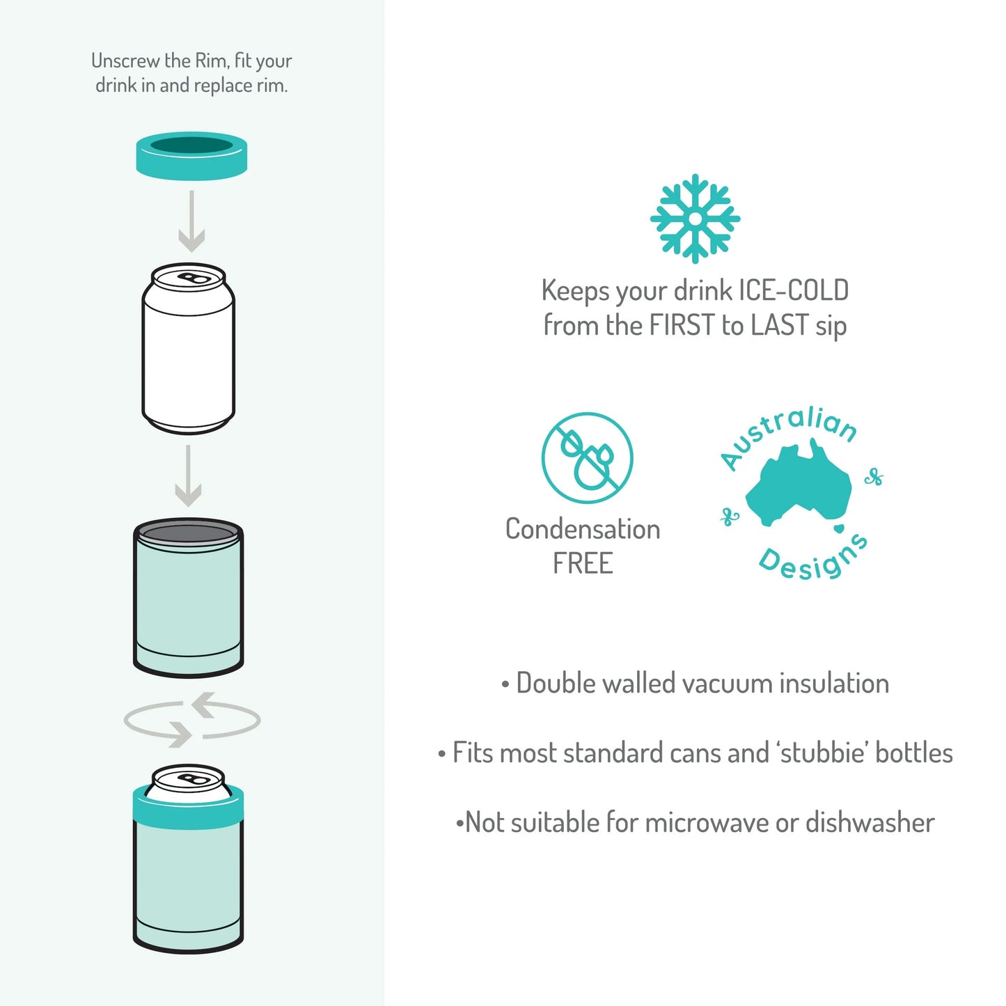 Lisa Pollock Coldie Cooler – Weekend Forecast (Fits Cans & Stubbies)