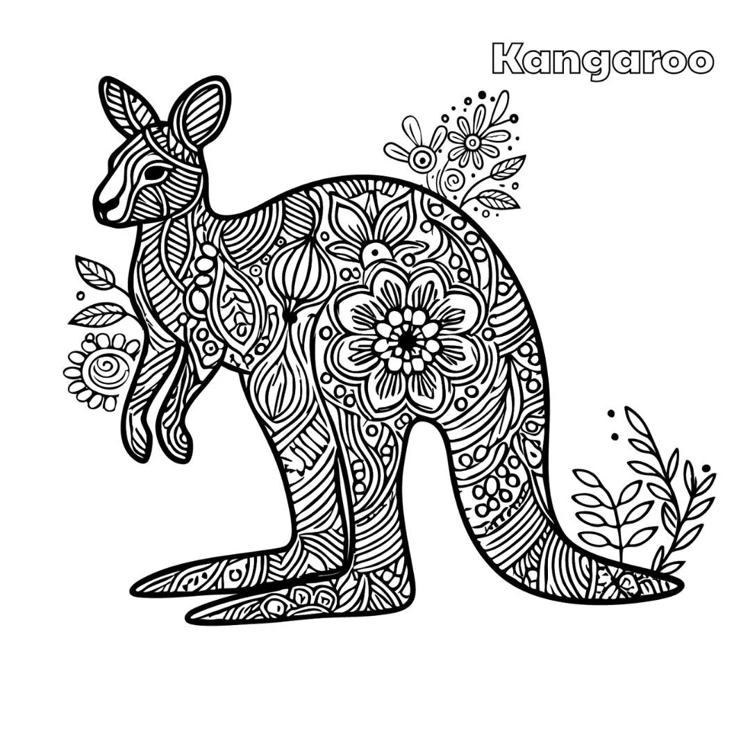 Outback Australian Animals Colouring Book