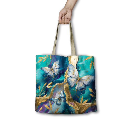 Lisa Pollock Reusable Shopping Bag - Tranquil Butterflies