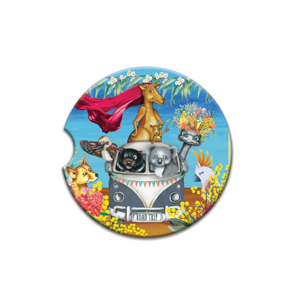 Lisa Pollock Car Coasters – Assorted Designs